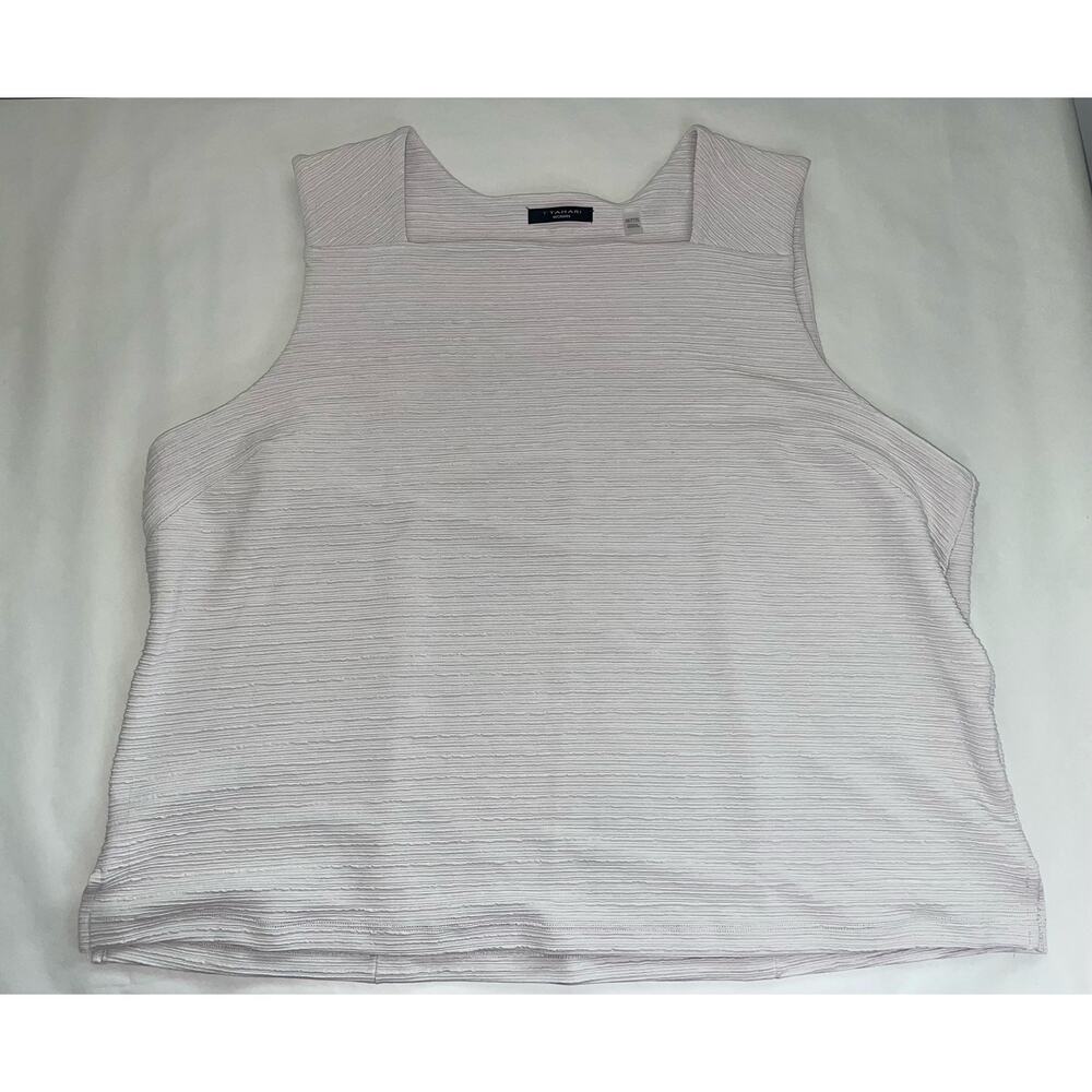T Tahari Women’s Square Neck Dress Tank Top Plus Size 3X Gray Work NWOT